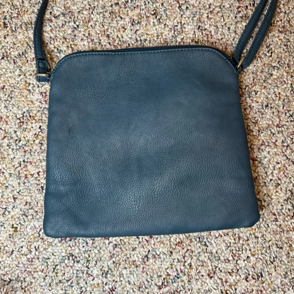 Forest Green Crossbody Purse with zipper tassels